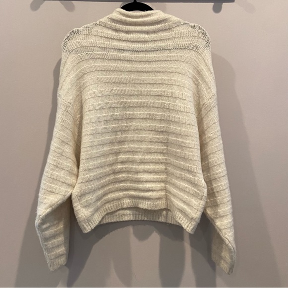 TARGET | Prologue Funnel Neck Ribbed Sweater Ivory Wool Blend Small - Picture 3 of 5